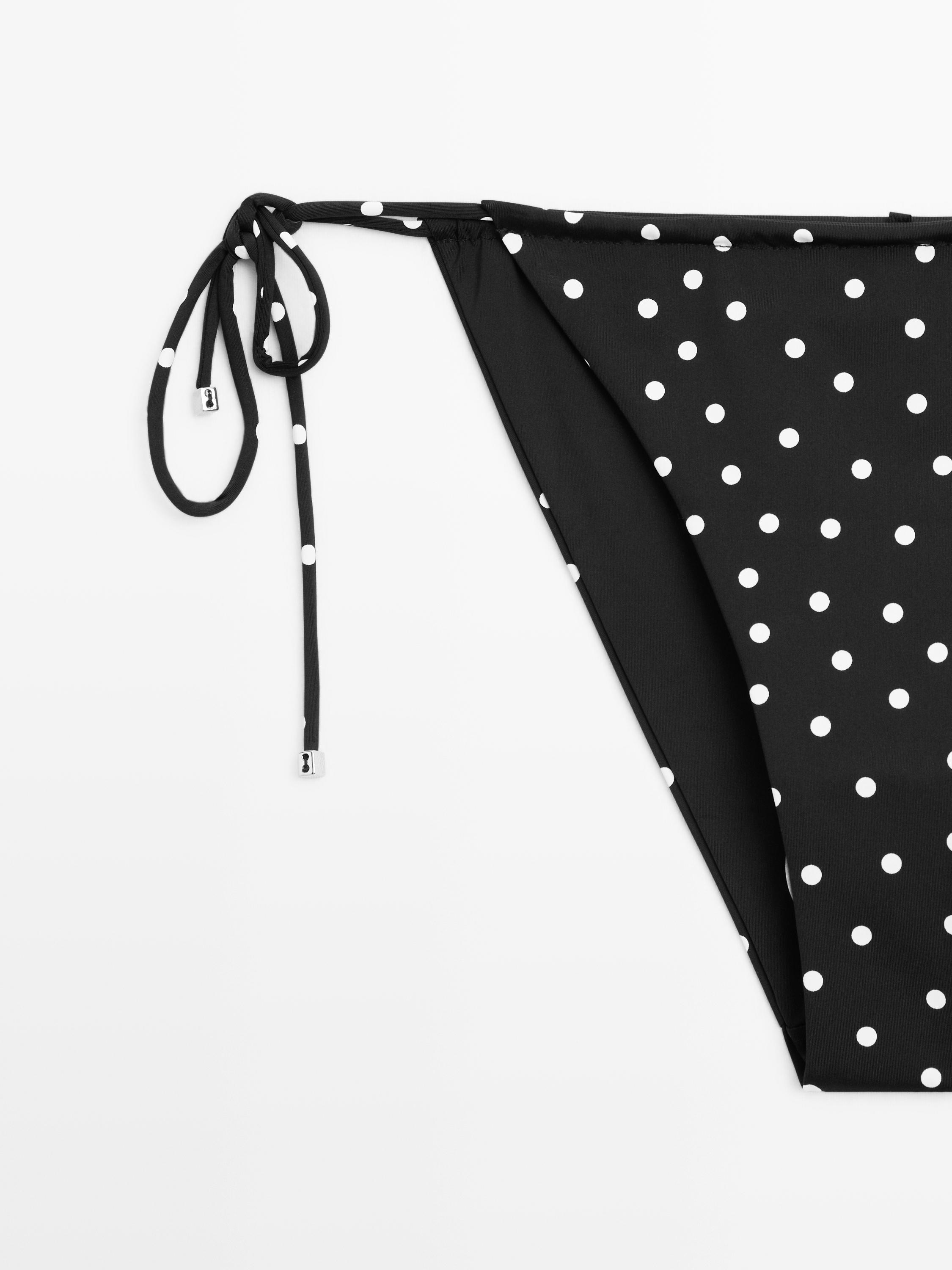 Bas de bikini imprimé à pois